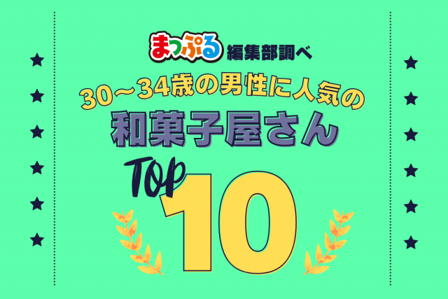 30-34歳の男性が選んだ!旅行先で訪れた和菓子屋さん人気ランキング TOP10!気になる第1位は「宇治駿河屋(京都府宇治市)」