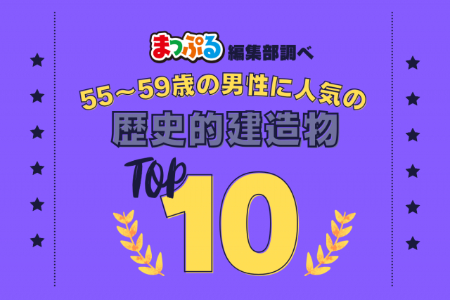 55-59歳の男性が選んだ!旅行先で訪れた歴史的建造物人気ランキング TOP10!気になる第1位は「グラバー園(長崎県長崎市)」