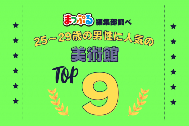 25-29歳の男性が選んだ!旅行先で訪れた美術館人気ランキング TOP9!気になる第1位は「ギャラリーこだま(宮崎県日南市)」