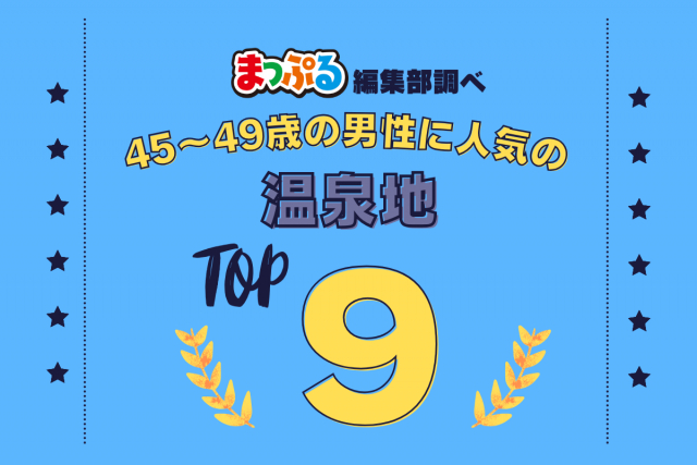 45-49歳の男性が選んだ!旅行先で訪れた温泉地人気ランキング TOP9!気になる第1位は「定山渓温泉(北海道札幌市南区)」
