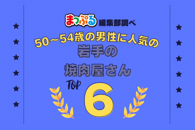 50~54歳の男性が選んだ!岩手県で訪れた人気の焼肉屋さんランキング TOP6!第2位は「明明家(岩手県盛岡市)」気になる1位は?