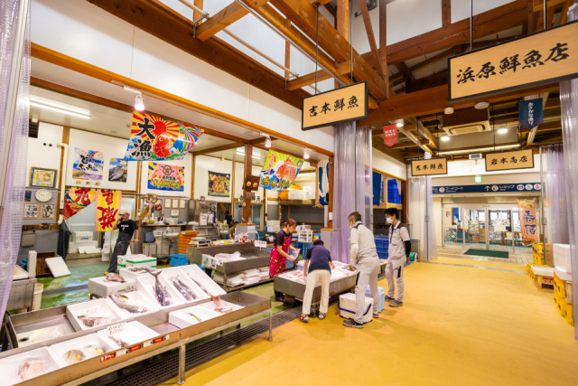 漁協直送の魚介と地元の食文化を堪能【はまだお魚市場】