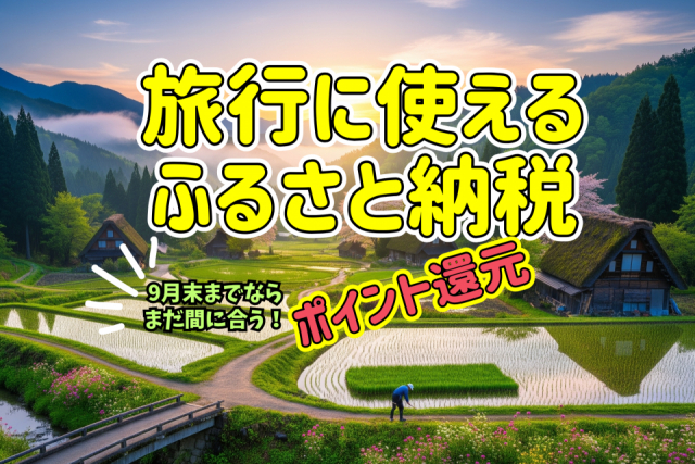 ふるさと納税のポイント還元が廃止に? 旅行にも使える! 駆け込み需要に間に合うテクニックを解説! ポイント還元は9月末まで⁉
